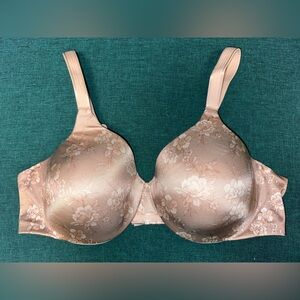 NEW BALI One Smooth U Back Smoothing 3W11 Underwire Bra Nude Floral 42C NWOT